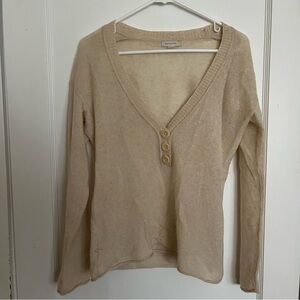 Garnet Hill Cream Cashmere Sweater